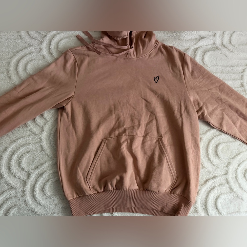 Women’s H&M Muted Light Pink Divided Hoodie, Size S, NWOT, Casual Comfy Sweater - Picture 2 of 9